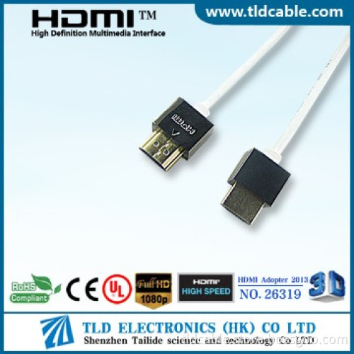 White Slim HDMI Cable with Metal Shell
